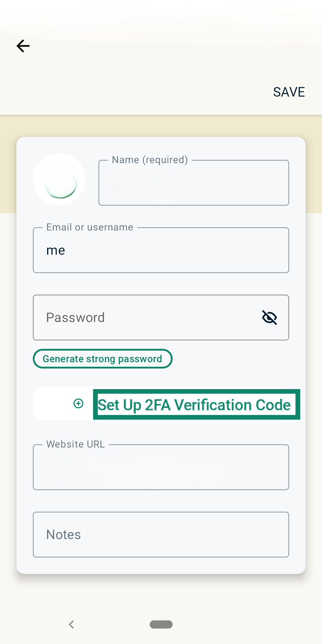 The Set up 2FA Verification Code option in ExpressVPN Keys.