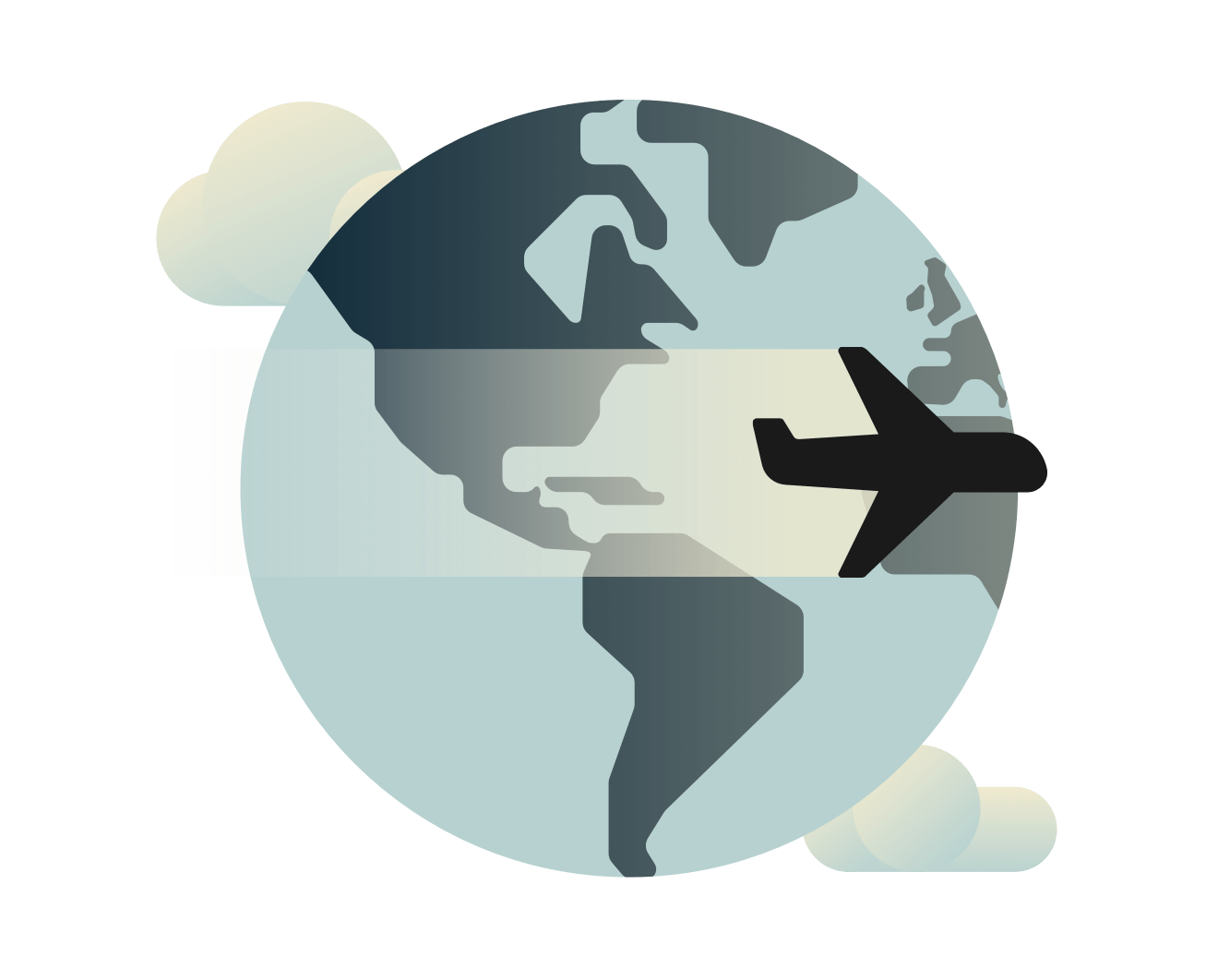 世界の空を飛ぶ飛行機。