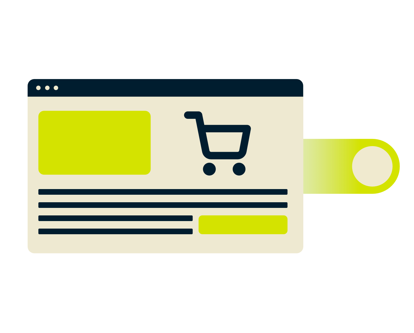 ショッピングブラウザのウィンドウ。