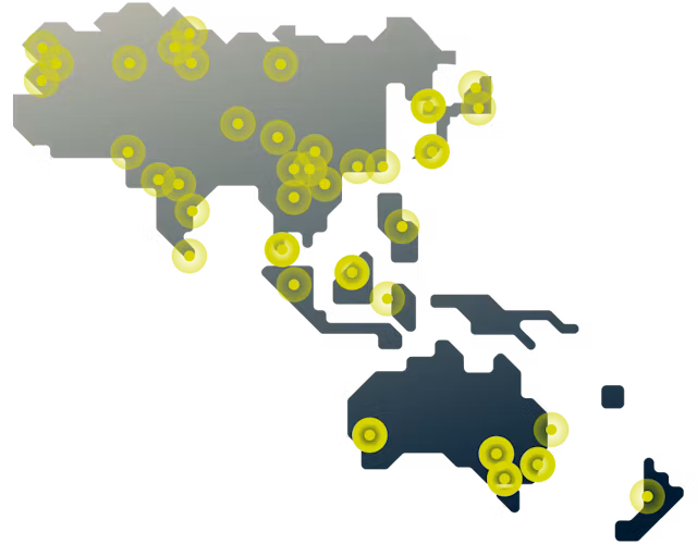 เชื่อมต่อกับตำแหน่งเซิร์ฟเวอร์หลายสิบประเทศในเอเชียแปซิฟิกด้วยเครือข่ายระดับโลกขนาดใหญ่ของ ExpressVPN