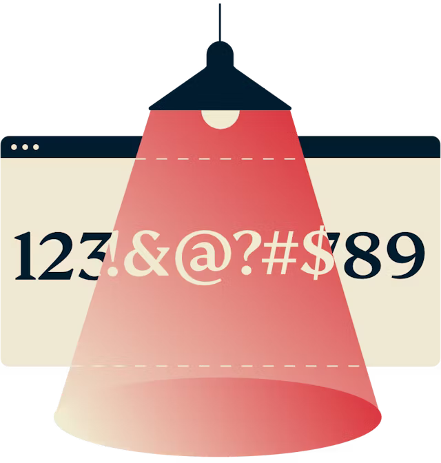 Lampa pokazująca zaszyfrowaną linię liczbową.