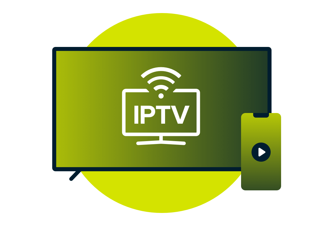 IPTV på en tv-skjerm.