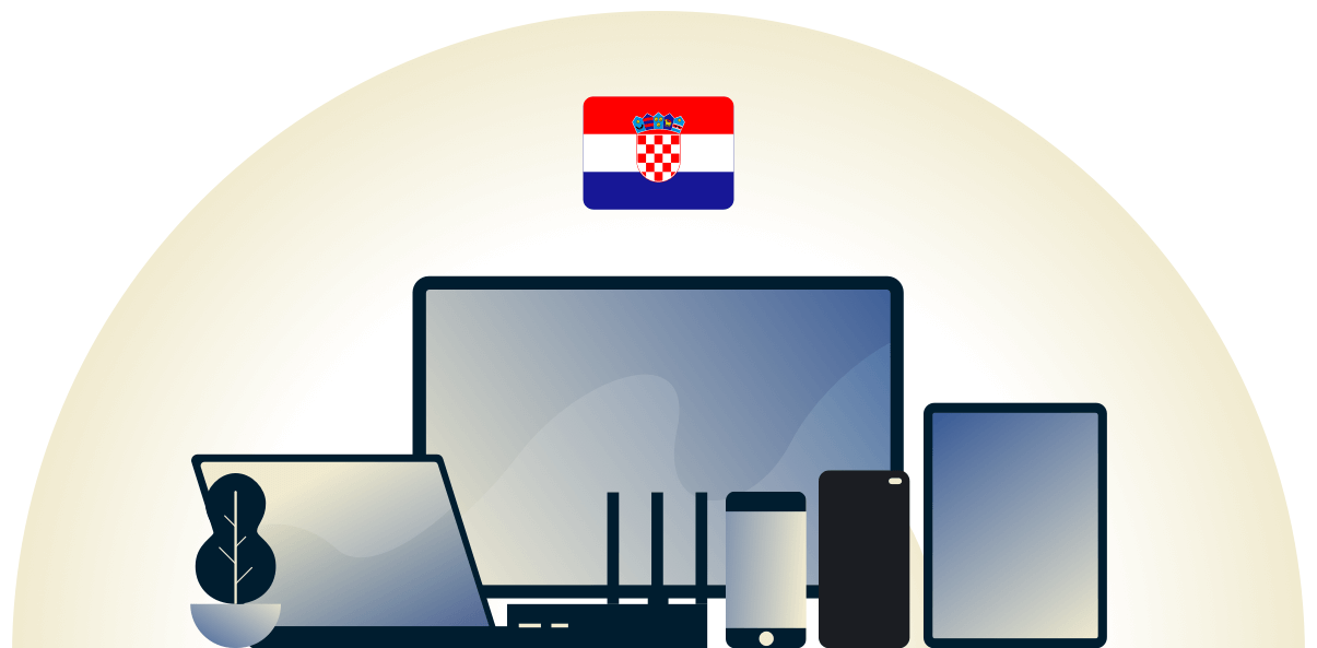 VPN pour la Croatie protégeant une variété d'appareils.