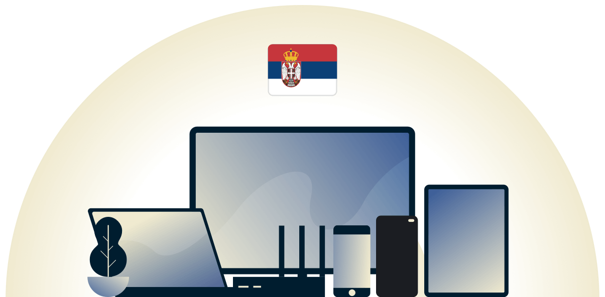 Serbia VPN protegendo uma variedade de dispositivos.