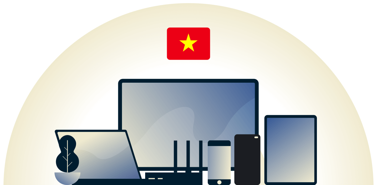 Çeşitli cihazları koruyan Vietnam VPN.