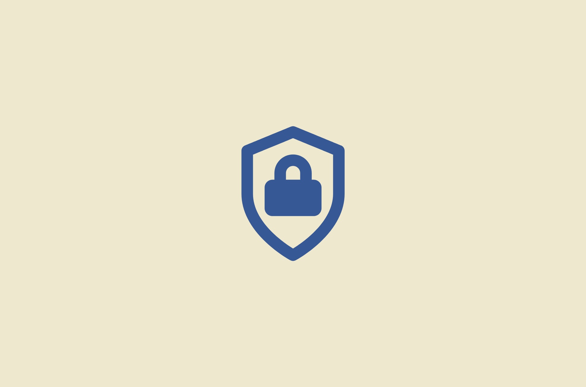 Security represented by shield with padlock.