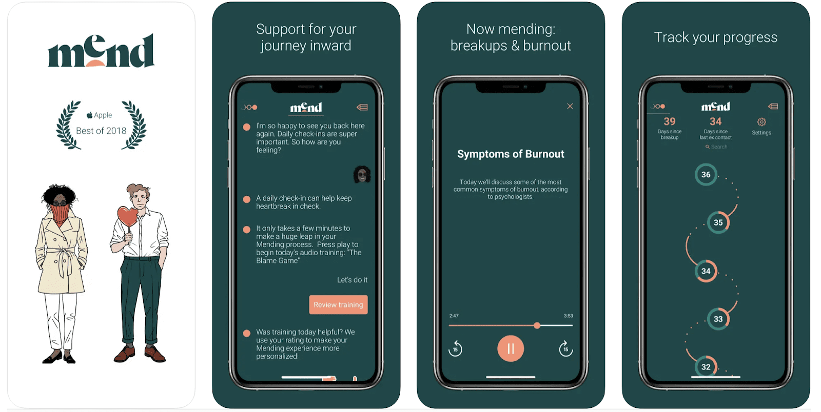 Mend app interface