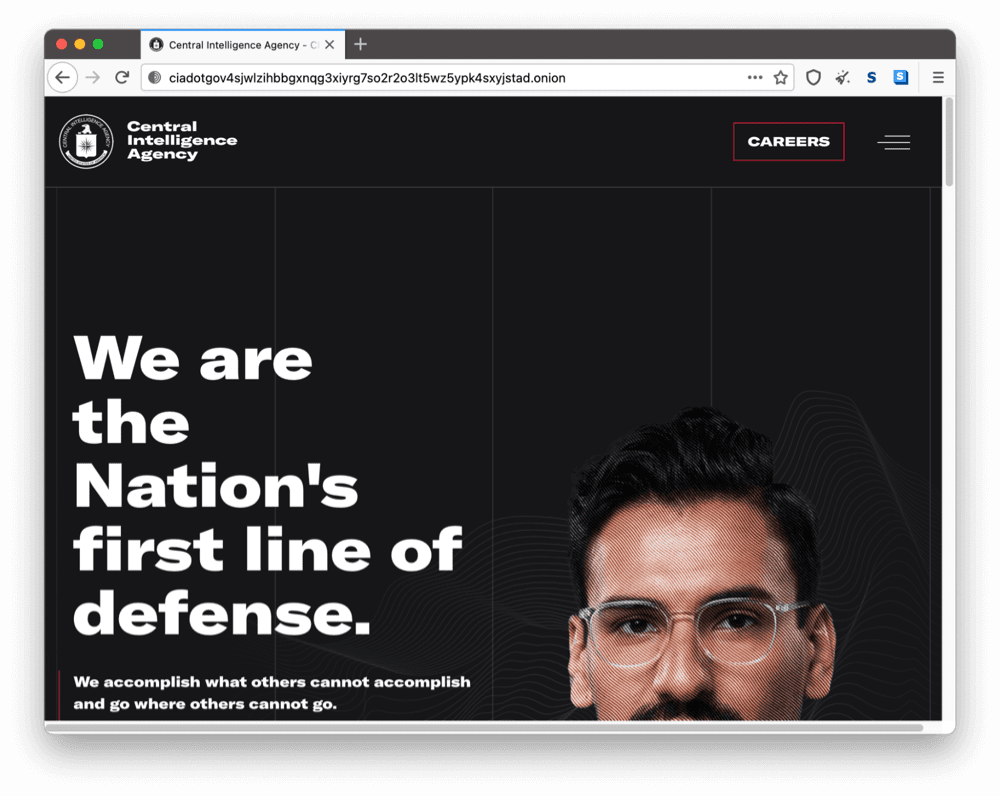 CIAのダークウェブ上のオニオンサイト