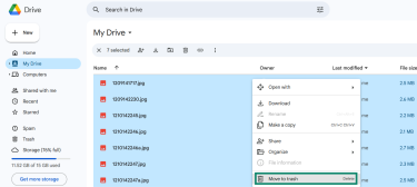 Cleaning up unnecessary files from Google Drive.