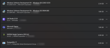Uninstalling old unused applications from Windows.