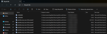 Emptying the Recycle Bin in Windows.
