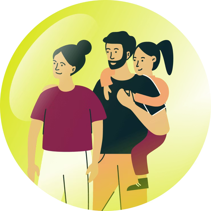 Gia đình được bảo vệ sau lá chắn